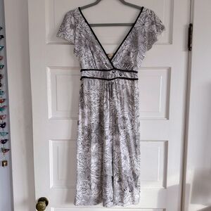 Ella Moss Flutter Sleeve Floral Boho 100%Cotton Dress